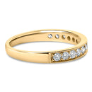 14K Yellow Gold 1/2 Cttw Round Diamond Milgrain Wedding Band