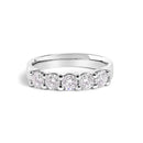 14K White Gold 1.00 Cttw Diamond 5 Stone Band Ring