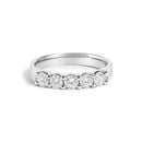 14K White Gold 3/4 Cttw Diamond 5 Stone Band Ring