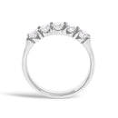 14K White Gold 3/4 Cttw Diamond 5 Stone Band Ring