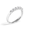 14K White Gold 1/2 Cttw Diamond 5 Stone Band Ring