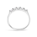 14K White Gold 1/2 Cttw Diamond 5 Stone Band Ring