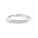 14K White Gold 1/4 Cttw  Diamond 5 Stone Band Ring