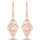 18K Rose Gold Plated 2.70 Carat Genuine Morganite .925 Sterling Silver Earrings