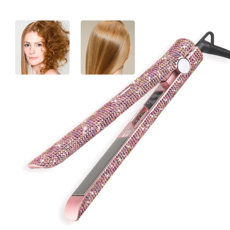 Glitter Hair Flat Iron Titanium Plate Straightener