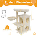 33.5 Inch Cute Kitten Tower with 2-Tier Condo and Padded Top Perch