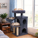 33.5 Inch Cute Kitten Tower with 2-Tier Condo and Padded Top Perch