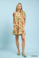 Umgee Jacquard Abstract Print Mini Dress