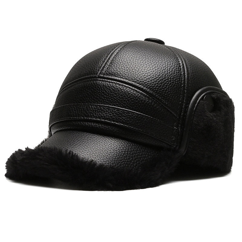 Men's Ear Protection Winter Warm Peaked Cap for Elderly
