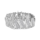 14K Yellow Gold 15.0 Cttw Diamond Chevron Wave 7.25" Inch Link Bracelet (J-K Color, I1-I2 Clarity)