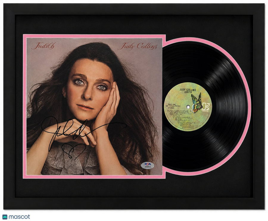 Judy Collins Signed Judith Custom Framed Vinyl Album PSA Auth