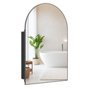 Wall-Mounted Storage Cabinet with Arched Mirror 34" x 22"