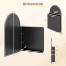 Wall-Mounted Storage Cabinet with Arched Mirror 34" x 22"