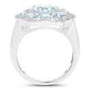 6.64 Carat Genuine Blue Topaz .925 Sterling Silver Ring