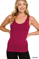 Zenana Seamless Tank Top With Built In Bra