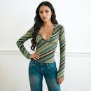 Summer New Sexy Trendy Cool Deep-V Neck Long Sleeves