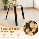 36 Inches Round Glass Dining Table for 4 with Rubber Wood Frame