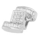 14K White Gold 1 2/5 cttw Princess and Baguette Cut Diamond Zig Zag Pendant Necklace (H-I, SI1-SI2)
