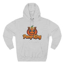 Pump-King Halloween Hoodie, Cozy Fleece Sweatshirt for Fall, Funny Pumpkin Apparel, Autumn Style, Perfect for Halloween Celebrations