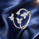 925 Sterling Silver Pavé Setting CZ White Gold Plated Ring 0.18cm for Women