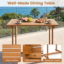 35.5" Acacia Wood Outdoor Dining Table with Umbrella Hole