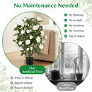 35.5" Artificial Rose Tree with Blooming Flowers in Pot
