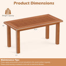 Rectangular Outdoor Coffee Table with Slatted Hardwood Top