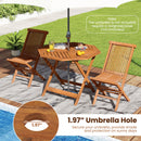 35.5 Inch Solid Wood Patio Dining Table Octagon Table with 1.97 Inch Umbrella Hole