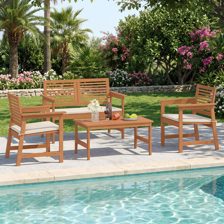 Rectangular Teak Wood Outdoor Coffee Table 35.5