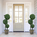 29 Inches Artificial Boxwood Topiary Tree Triple Ball Shrubs