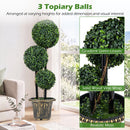 29 Inches Artificial Boxwood Topiary Tree Triple Ball Shrubs