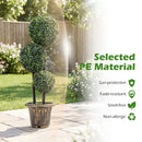 29 Inches Artificial Boxwood Topiary Tree Triple Ball Shrubs