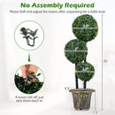 29 Inches Artificial Boxwood Topiary Tree Triple Ball Shrubs