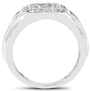 14K White Gold Plated 0.24 Carat Genuine White Diamond .925 Sterling Silver Ring
