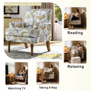 Floral Upholstered Accent Chair with Nailhead Trim