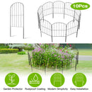10Pcs Decorative Garden Fence Rustproof Iron Wire Arched Fence Animal Barrier Border 12.59Ó Width 23.93Ó Length For Yard Landscape Patio Outdoor Decor