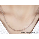 14k White Gold Wire Paperclip Chain (2.7mm)