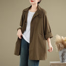 Casual Versatile Relaxed-fit Mid-length Trench Coat For Women