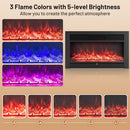 33/36-Inch Electric Fireplace Insert 750W/1500W Recessed Fireplace Heater