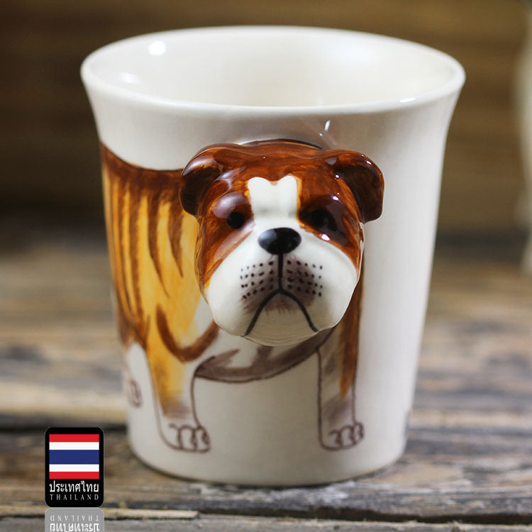 Hand-painted Animal Mug English Bulldog Ceramic
