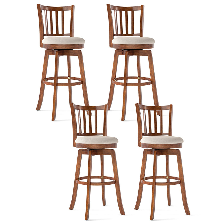 360¬∞ Rotating Counter Height Chairs Set of 4 with Backrest and Upholstered Seat