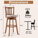 360¬∞ Rotating Counter Height Chairs Set of 4 with Backrest and Upholstered Seat