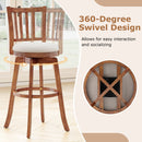 360¬∞ Rotating Counter Height Chairs Set of 2 with Upholstered Seat and Backrest