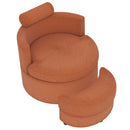 360¬∞ Swivel Accent Chair with Half Moon Storage Ottoman