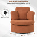 360¬∞ Swivel Accent Chair with Half Moon Storage Ottoman