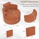 360¬∞ Swivel Accent Chair with Half Moon Storage Ottoman