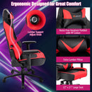 360¬∞ Swivel Computer Chair with Casters for Office Bedroom-Red