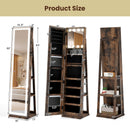 360¬∞ Swivel Freestanding Jewelry Cabinet with Lighted Full Length Mirror