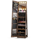 360¬∞ Swivel Freestanding Jewelry Cabinet with Lighted Full Length Mirror