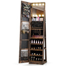 360¬∞ Swivel Freestanding Jewelry Cabinet with Lighted Full Length Mirror